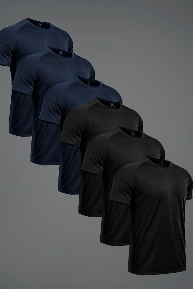 Ultrafit Performance T-Shirt, 6-Pack - Μαύρο, Μπλε