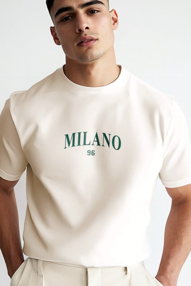 Milano 96, T-Shirt σε Εκρού Χρώμα