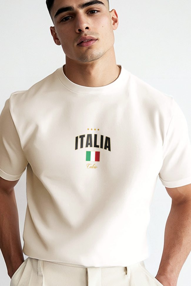 Italia Xi, T-Shirt σε Εκρού Χρώμα