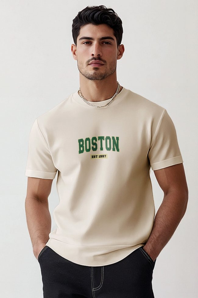 Boston Vintage, T-Shirt σε Εκρού Χρώμα