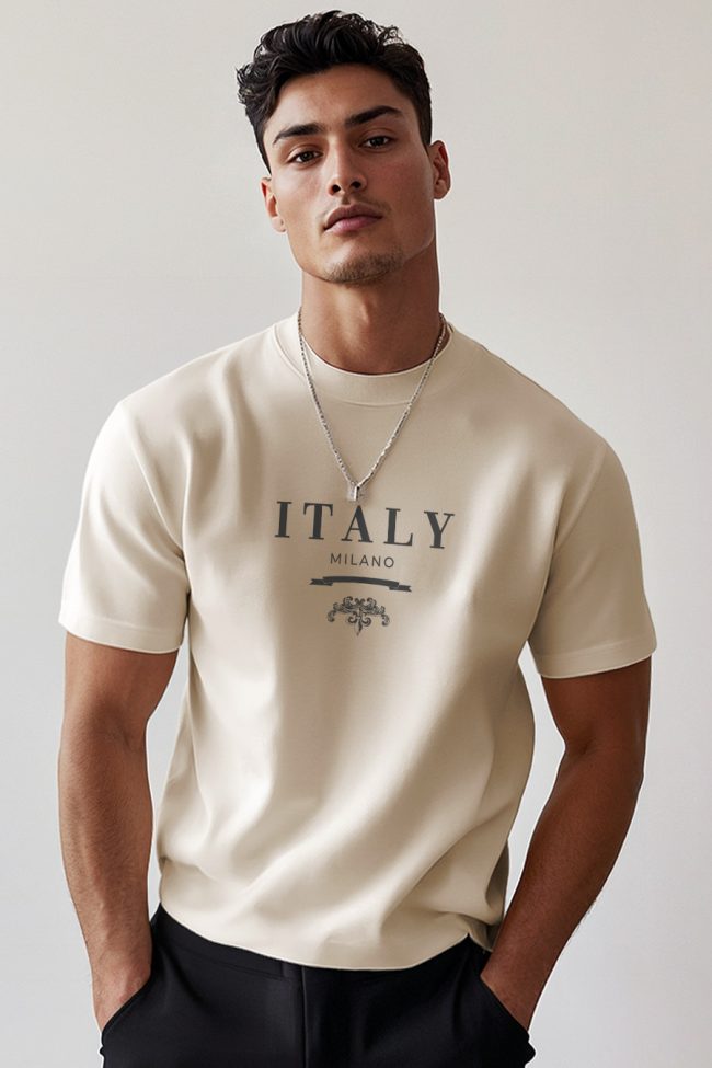 Milano Italy, T-Shirt σε Εκρού Χρώμα