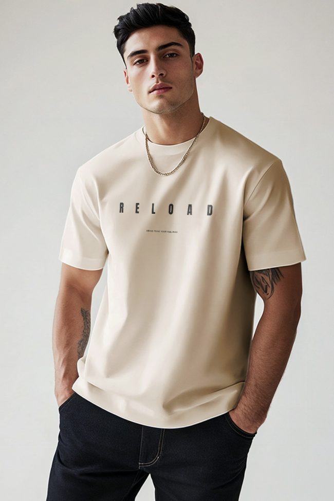 Reload, T-Shirt σε Εκρού Χρώμα