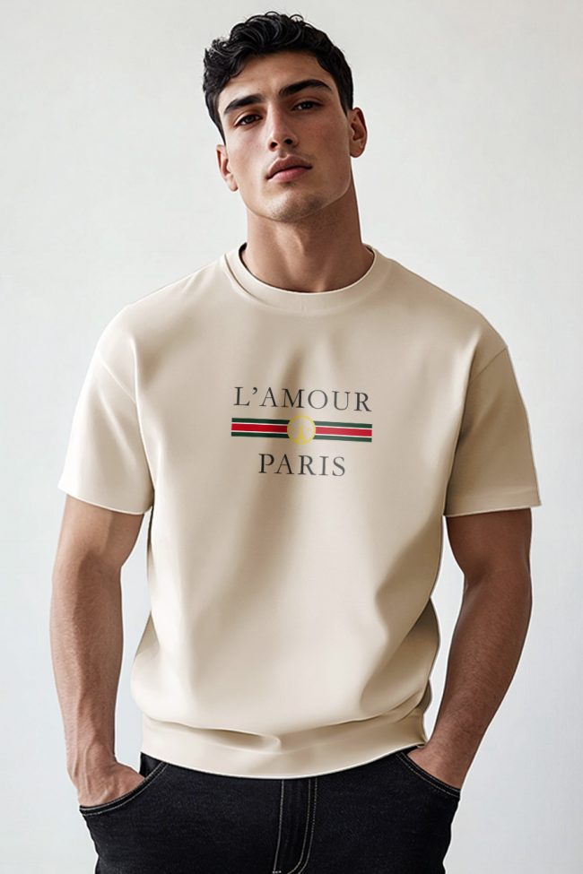 L Amour Paris, T-Shirt σε Εκρού Χρώμα