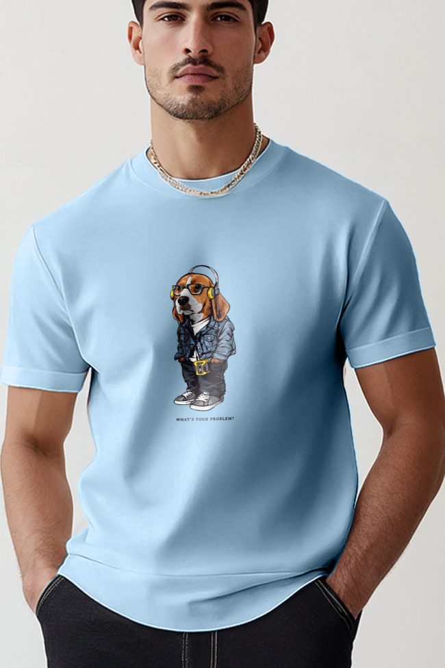 Woofy Problem Mode, T-Shirt σε Γαλάζιο Χρώμα
