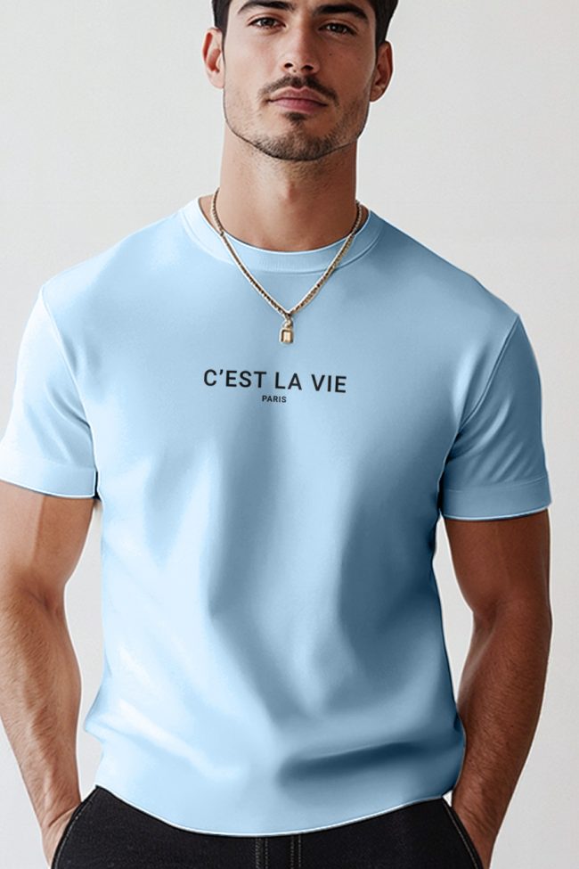 C Est La Vie, T-Shirt σε Γαλάζιο Χρώμα