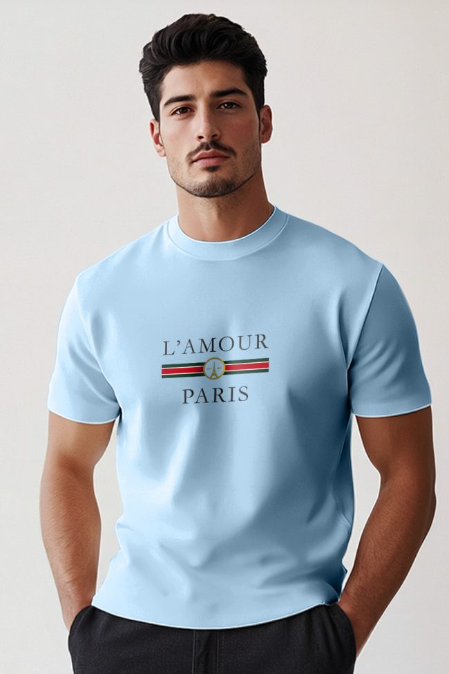 L Amour Paris, T-Shirt σε Γαλάζιο Χρώμα