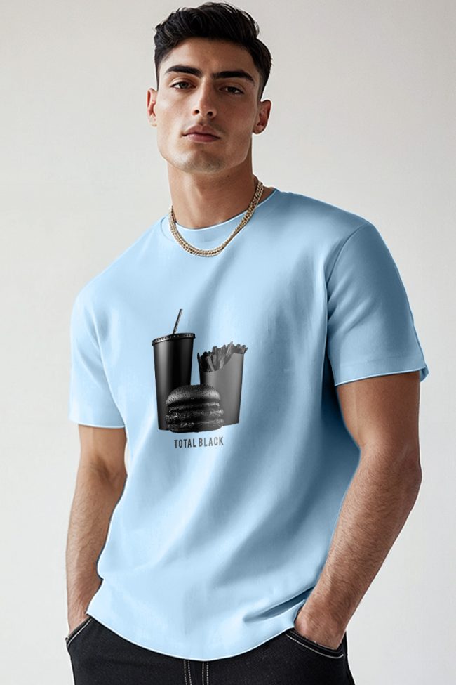 Total Black Mood, T-Shirt σε Γαλάζιο Χρώμα
