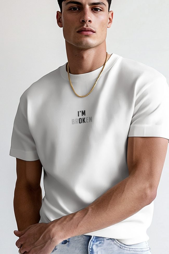 I Am Broken, T-Shirt σε Λευκό Χρώμα