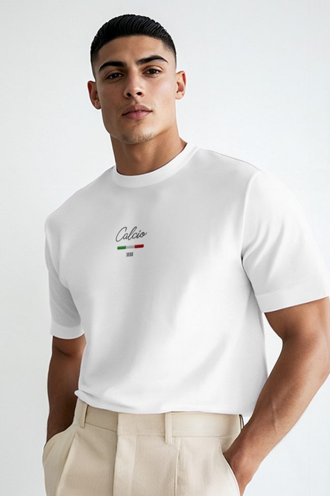 Dark Calcio Italian Stripe, T-Shirt σε Λευκό Χρώμα
