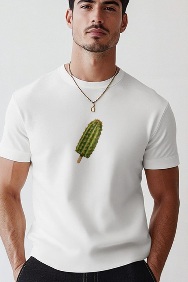Frosty Cactus, T-Shirt σε Λευκό Χρώμα