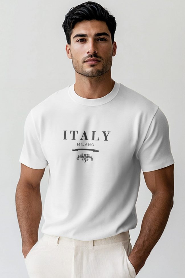 Milano Italy, T-Shirt σε Λευκό Χρώμα