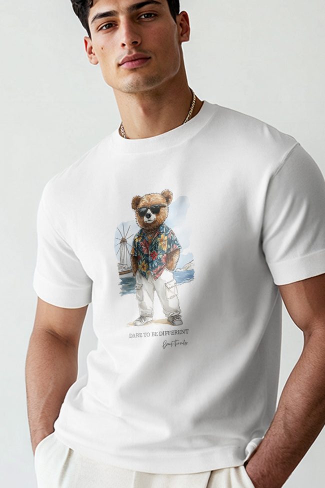 Be Different Teddy, T-Shirt σε Λευκό Χρώμα