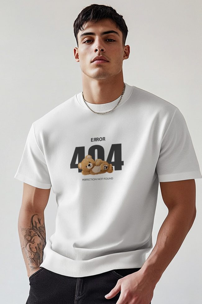 404 Error Teddy, T-Shirt σε Λευκό Χρώμα