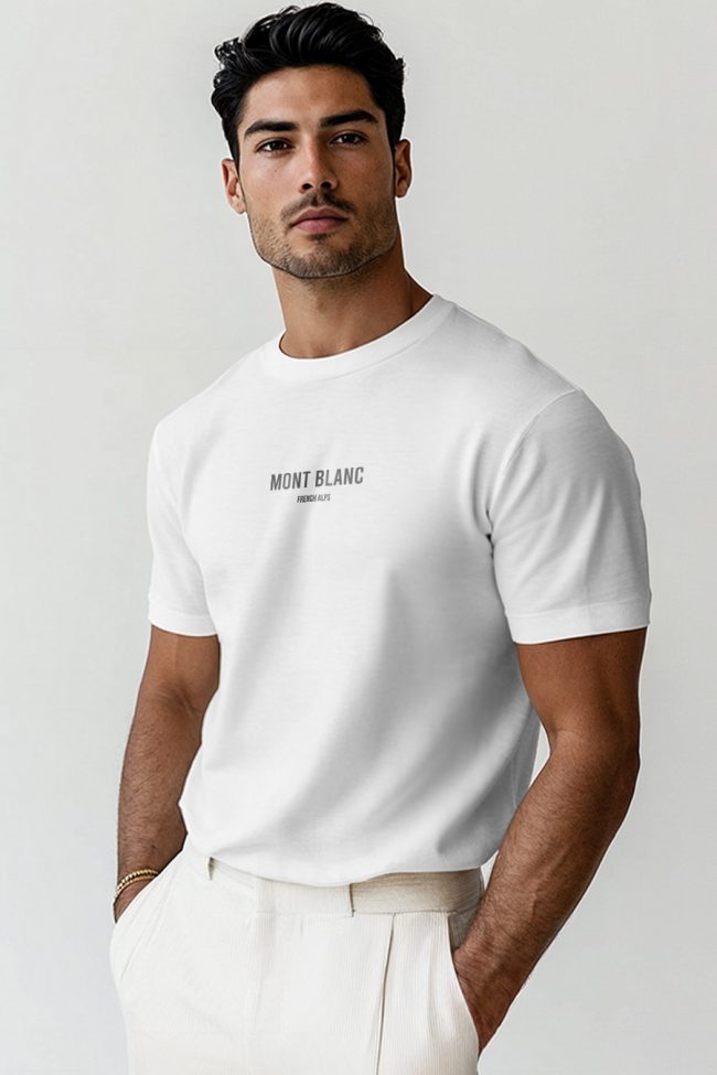 Mont Blanc Minimal, T-Shirt σε Λευκό Χρώμα