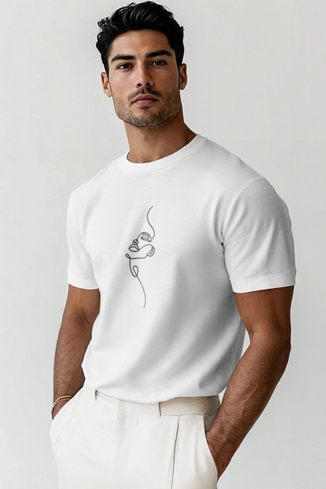 Abstract Face, T-Shirt σε Λευκό Χρώμα