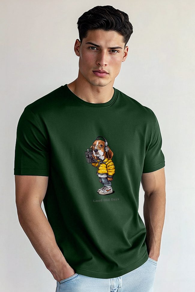 Old Days Woofy, T-Shirt σε Πράσινο Χρώμα