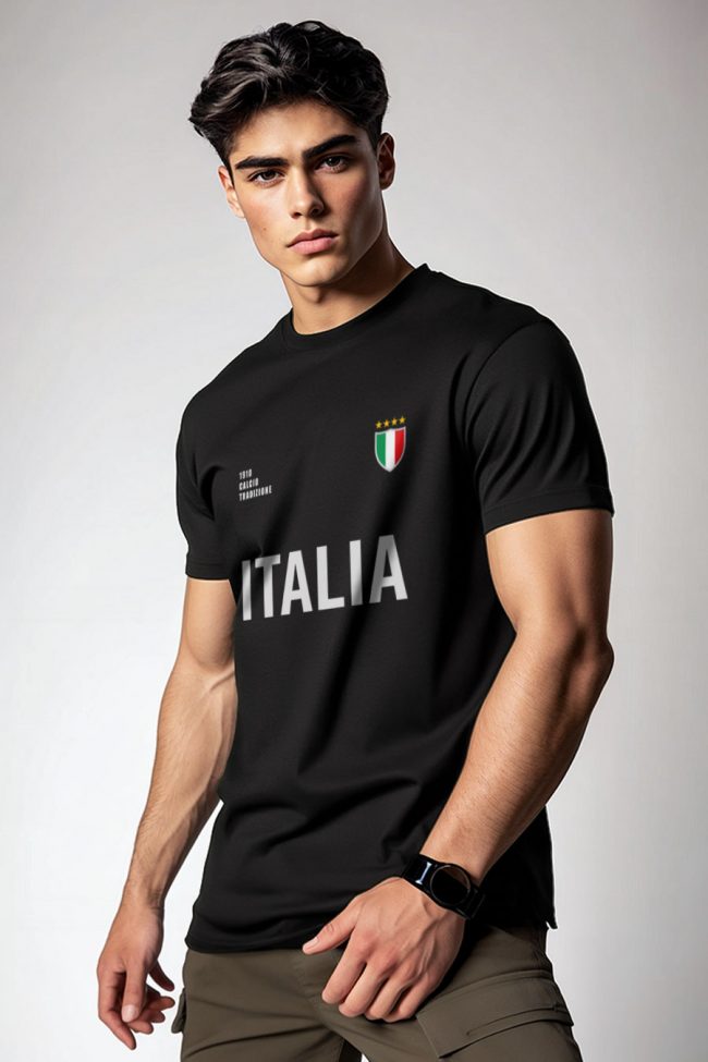 Italia Bold, T-Shirt σε Μαύρο Χρώμα