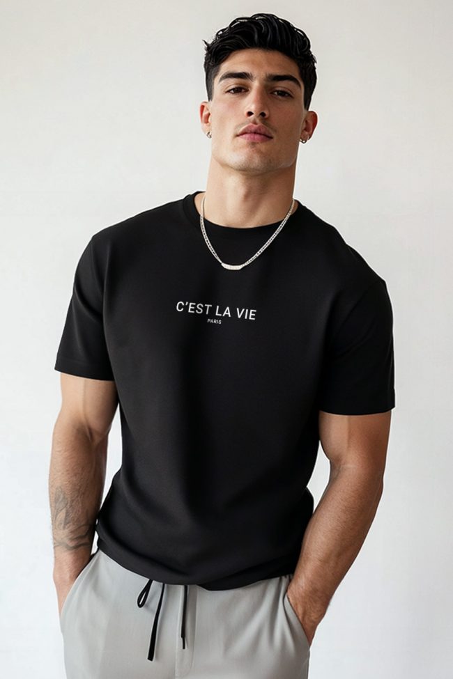 C Est La Vie, T-Shirt σε Μαύρο Χρώμα