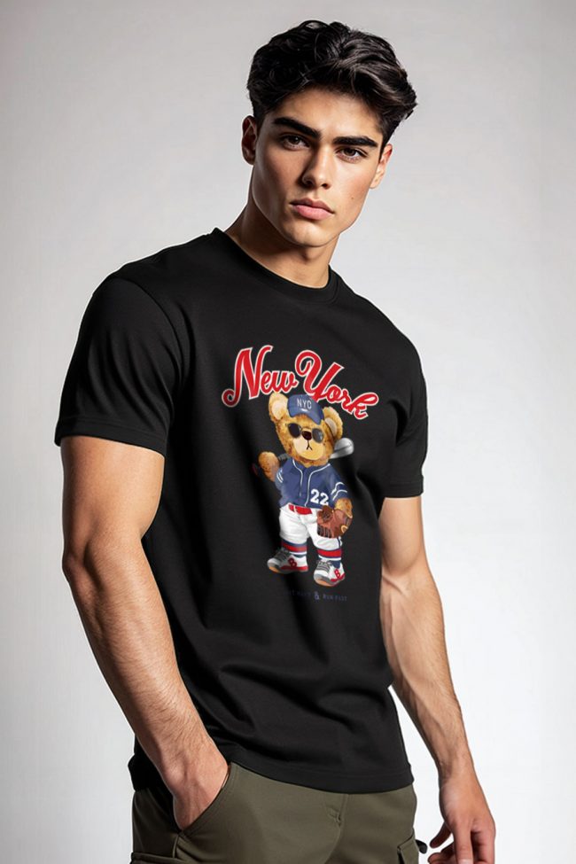 Hard Hitting Teddy, T-Shirt σε Μαύρο Χρώμα
