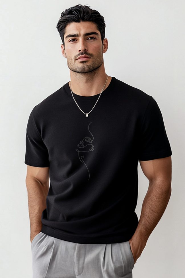 Abstract Face, T-Shirt σε Μαύρο Χρώμα