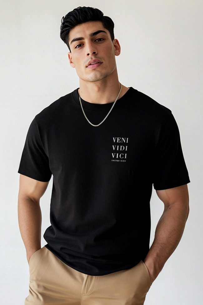 Veni Vidi Vici White, T-Shirt σε Μαύρο Χρώμα