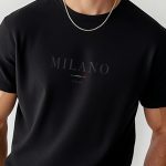 Milano Italia Stripe, T-Shirt σε Μαύρο Χρώμα