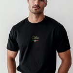 Golden Calcio Italian Stripe, T-Shirt σε Μαύρο Χρώμα