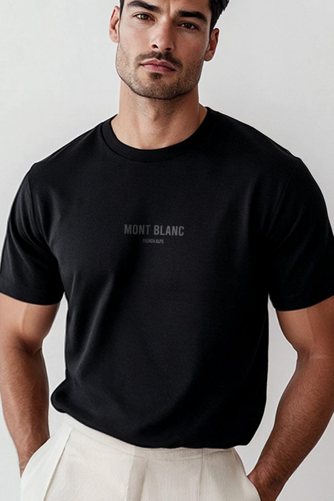 Mont Blanc Minimal, T-Shirt σε Μαύρο Χρώμα