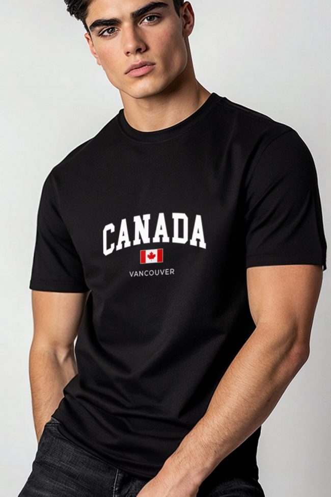Canada Vancouver, T-Shirt σε Μαύρο Χρώμα