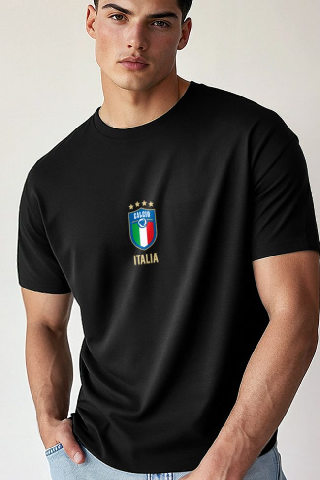 Calcio, T-Shirt σε Μαύρο Χρώμα
