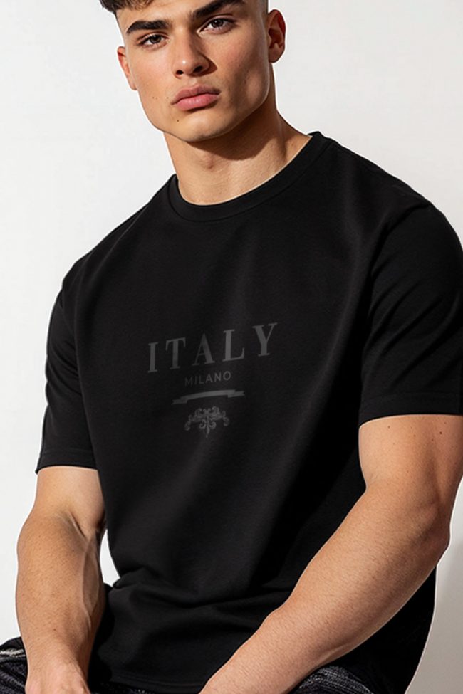Milano Italy, T-Shirt σε Μαύρο Χρώμα