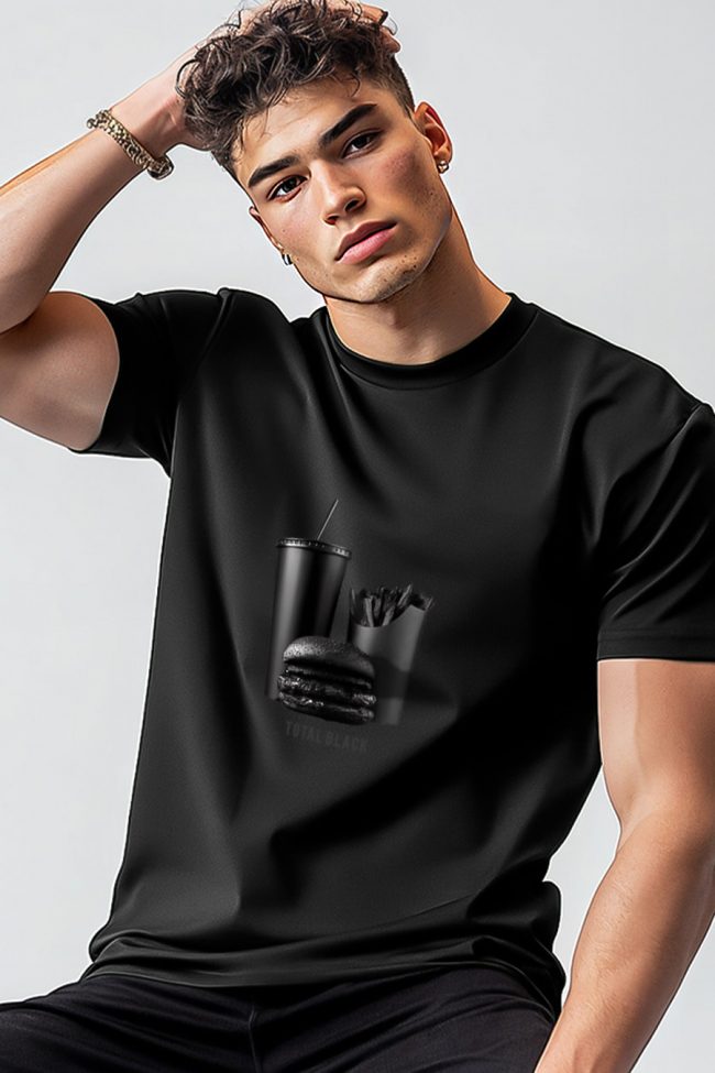 Total Black Mood, T-Shirt σε Μαύρο Χρώμα