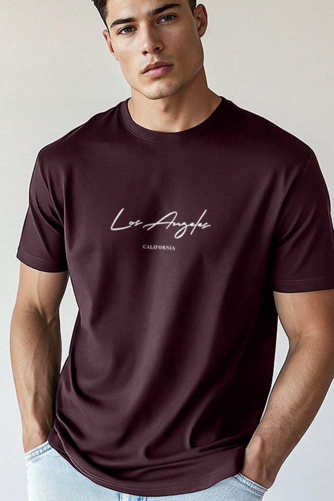 Los Angeles Signature, T-Shirt σε Μπορντώ Χρώμα