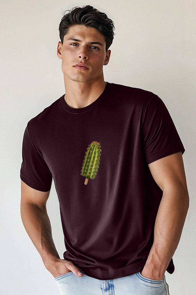 Frosty Cactus, T-Shirt σε Μπορντώ Χρώμα