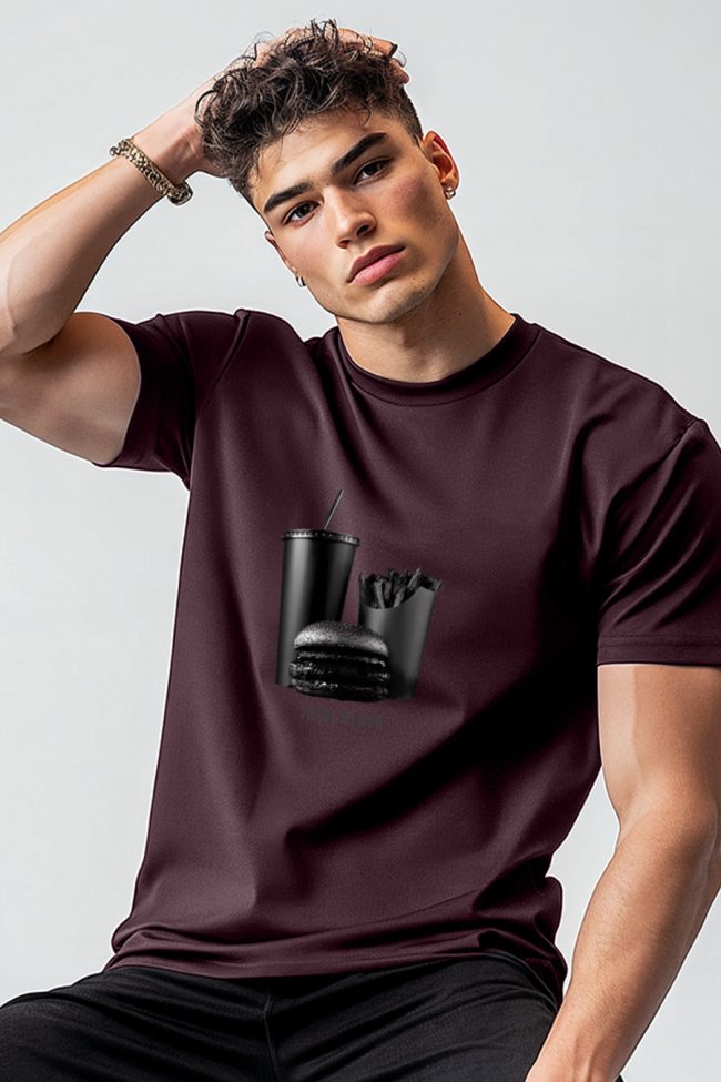 Total Black Mood, T-Shirt σε Μπορντώ Χρώμα