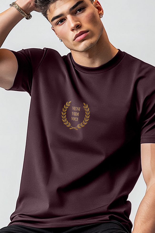 Gold Veni Vidi Vici, T-Shirt σε Μπορντώ Χρώμα