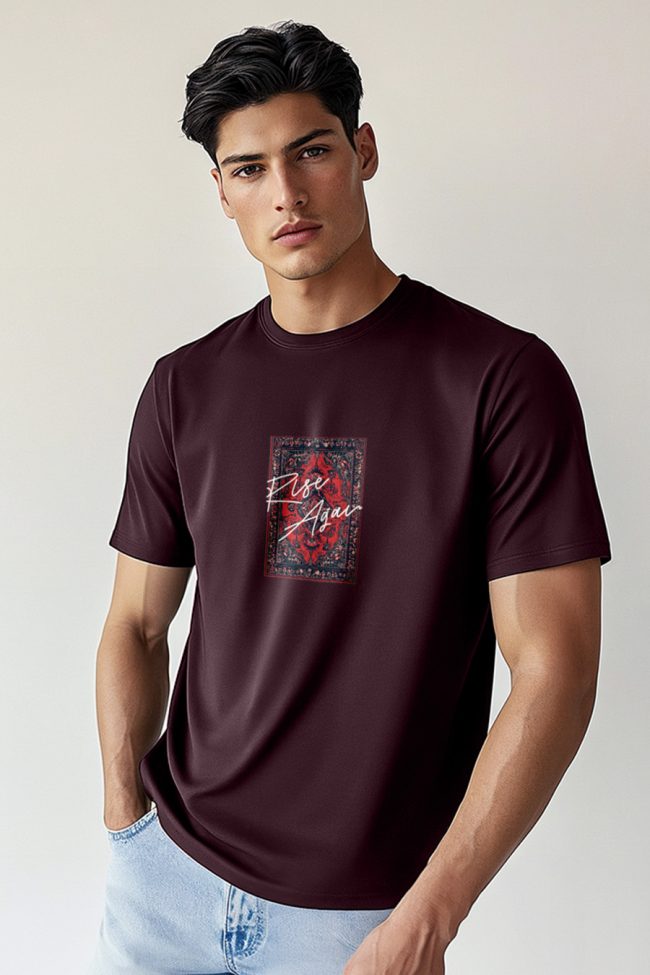 Rise Again, T-Shirt σε Μπορντώ Χρώμα