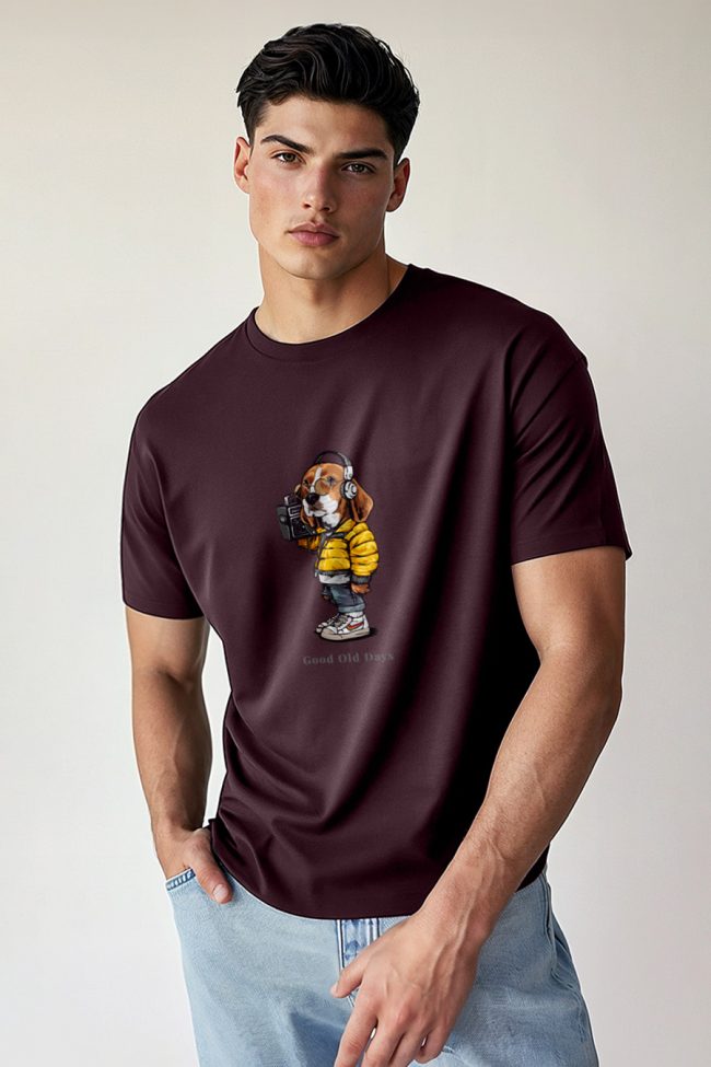 Old Days Woofy, T-Shirt σε Μπορντώ Χρώμα