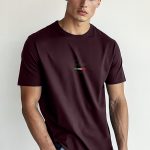 Dark Calcio Italian Stripe, T-Shirt σε Μπορντώ Χρώμα