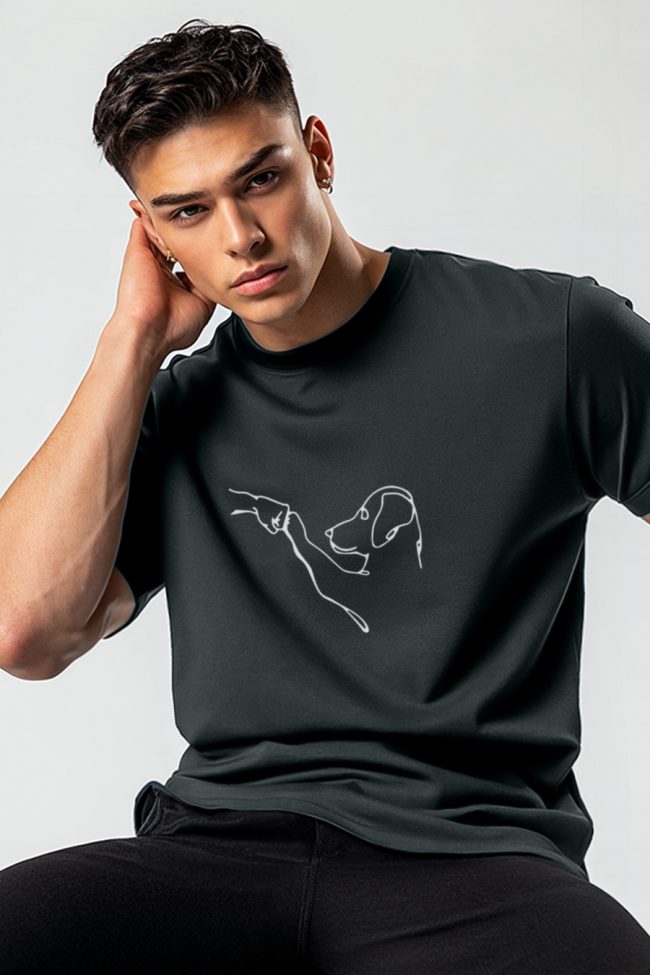 Dog High Five, T-Shirt σε Iron Grey Χρώμα