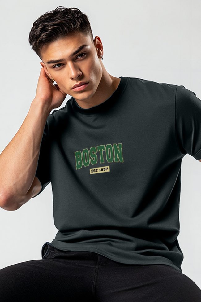 Boston Vintage, T-Shirt σε Iron Grey Χρώμα