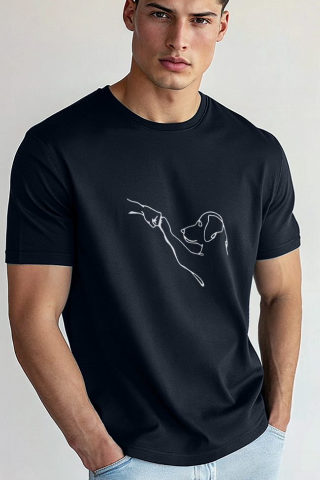 Dog High Five, T-Shirt σε Μπλε Χρώμα
