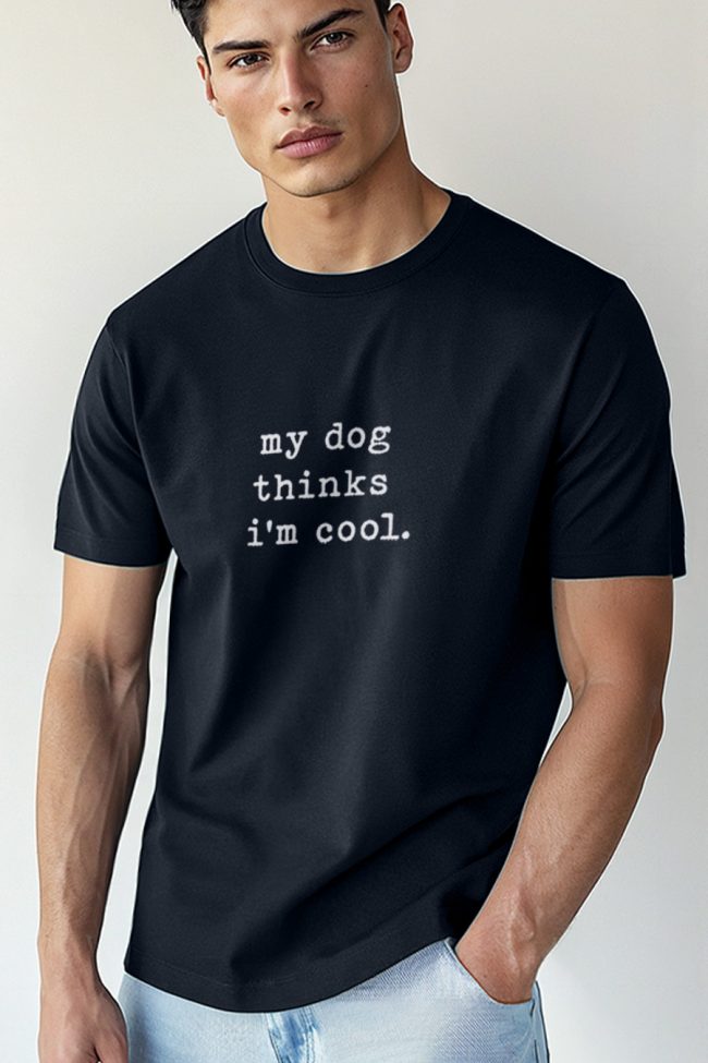 My Dog Thinks I M Cool, T-Shirt σε Μπλε Χρώμα