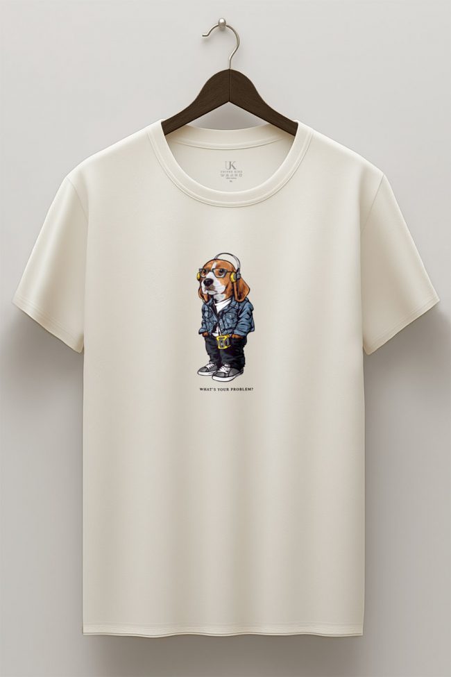 Woofy Problem Mode, T-Shirt σε Εκρού Χρώμα