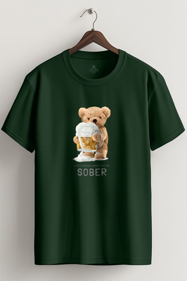 Love My Beer Teddy, T-Shirt σε Πράσινο Χρώμα