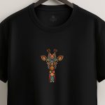 Tribal Girafe, T-Shirt σε Μαύρο Χρώμα