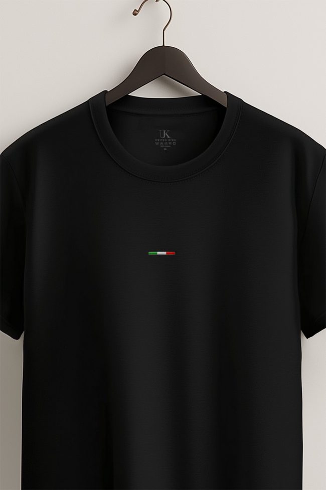 Italian Horizontal Stripe, T-Shirt σε Μαύρο Χρώμα
