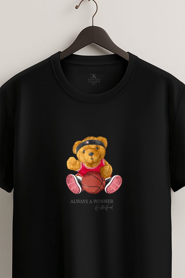Winner Teddy, T-Shirt σε Μαύρο Χρώμα