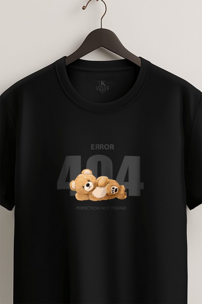 404 Error Teddy, T-Shirt σε Μαύρο Χρώμα