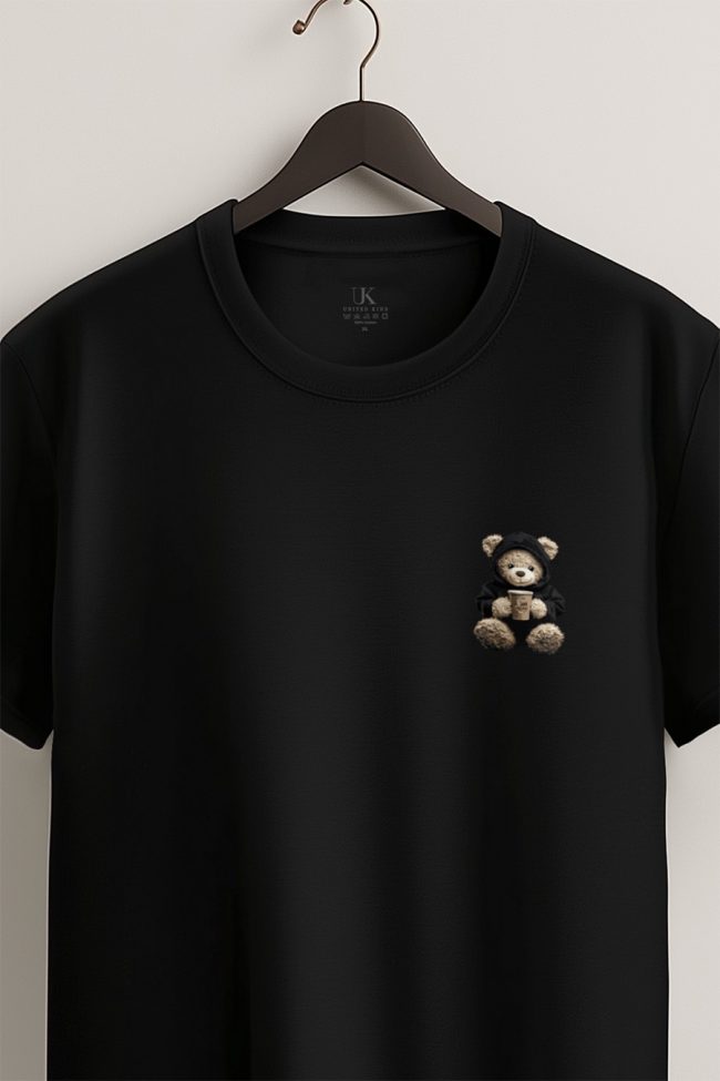 Teddy Cozy Mode, T-Shirt σε Μαύρο Χρώμα